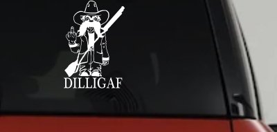 DILLIGAF Do I Look Like I Give A F Funny Car or Truck Window Vinyl Decal Sticker