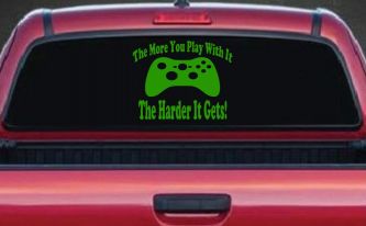 The More You Play With It XBox Video Games Funny Car or Truck Window Decal Sticker (Lime)