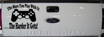 The More You Play With It Playstation Video Games Funny Car or Truck Window Vinyl Decal Sticker (Black)