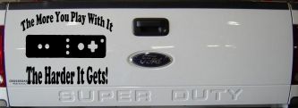 The More You Play With It Wii Video Games Funny Car or Truck Window Decal Sticker (Black)