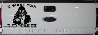 I Want You Join The Dark Side Star Wars Vader Sci Fi Car or Truck Window Decal Sticker (Black)