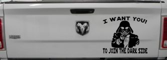 I Want You Join The Dark Side Star Wars Vader Sci Fi Car or Truck Window Vinyl Decal Sticker (Black)
