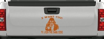 I Want You Join The Dark Side Star Wars Vader Sci Fi Car or Truck Window Decal Sticker (Nut Brown)