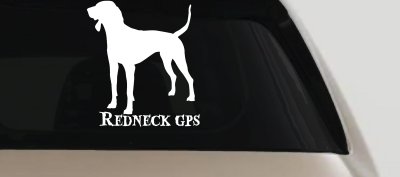 Redneck GPS Coon Dog Country Car or Truck Window Vinyl Decal Sticker