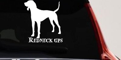 Redneck GPS Coon Dog Country Car or Truck Window Vinyl Decal Sticker