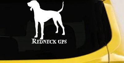 Redneck GPS Coon Dog Country Car or Truck Window Vinyl Decal Sticker
