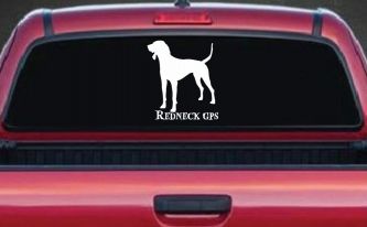 Redneck GPS Coon Dog Country Car or Truck Window Decal Sticker