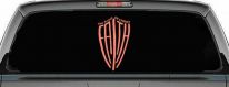 The Armor Of Christ Faith Shield Christian Car or Truck Window Decal Sticker (Coral)
