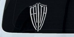 The Armor Of Christ Faith Shield Christian Car or Truck Window Decal Sticker (Light Gray)