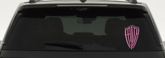 The Armor Of Christ Faith Shield Christian Car or Truck Window Decal Sticker (Pink)