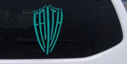 The Armor Of Christ Faith Shield Christian Car or Truck Window Decal Sticker (Turquoise)