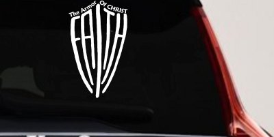 The Armor Of Christ Faith Shield Christian Car or Truck Window Vinyl Decal Sticker