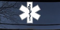EMT Star of Life Car or Truck Window Decal Sticker