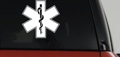 EMT Star of Life Car or Truck Window Vinyl Decal Sticker