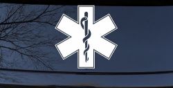 EMT Star of Life Car or Truck Window Decal Sticker