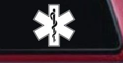 EMT Star of Life Car or Truck Window Decal Sticker