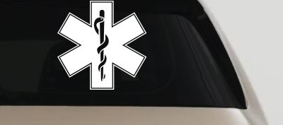EMT Star of Life Car or Truck Window Vinyl Decal Sticker