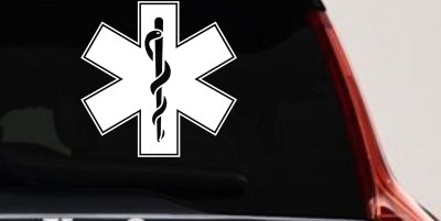 EMT Star of Life Car or Truck Window Vinyl Decal Sticker