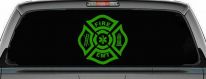 Fire Department EMT Car or Truck Window Vinyl Decal Sticker (Lime)