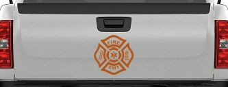 Fire Department EMT Car or Truck Window Decal Sticker (Nut Brown)