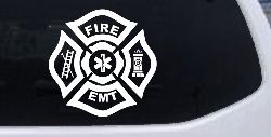 Fire Department EMT Car or Truck Window Decal Sticker
