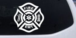 Fire Department EMT Car or Truck Window Decal Sticker