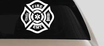 Fire Department EMT Car or Truck Window Vinyl Decal Sticker