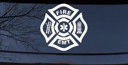 Fire Department EMT Car or Truck Window Decal Sticker