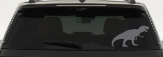 T Rex Funny Car or Truck Window Vinyl Decal Sticker (Silver)