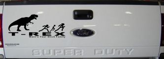 T Rex Wants Your Stick Family Funny Car or Truck Window Decal Sticker (Black)