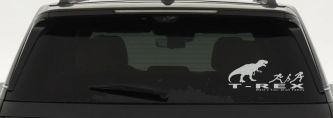 T Rex Wants Your Stick Family Funny Car or Truck Window Decal Sticker (Light Gray)