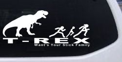 T Rex Wants Your Stick Family Funny Car or Truck Window Decal Sticker