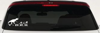 T Rex Wants Your Stick Family Funny Car or Truck Window Decal Sticker (White)