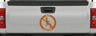 No Farting Pooting Passing Gas Funny Car or Truck Window Decal Sticker (Nut Brown)