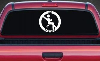 No Farting Pooting Passing Gas Funny Car or Truck Window Decal Sticker