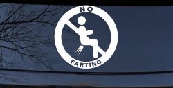 No Farting Pooting Passing Gas Funny Car or Truck Window Decal Sticker