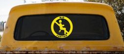No Farting Pooting Passing Gas Funny Car or Truck Window Decal Sticker (Yellow)