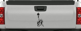 Statue Of Liberty  Patriotic Car or Truck Window Decal Sticker (Black)