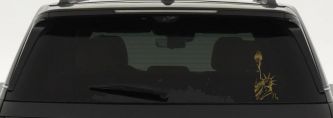 Statue Of Liberty  Patriotic Car or Truck Window Vinyl Decal Sticker (Gold)