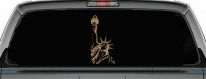 Statue Of Liberty  Patriotic Car or Truck Window Decal Sticker (Light Brown)