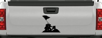 Battle Of Iwo Jima  Military Car or Truck Window Decal Sticker (Black)