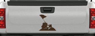 Battle Of Iwo Jima  Military Car or Truck Window Decal Sticker (Brown)
