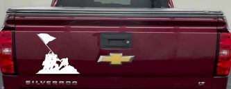 Battle Of Iwo Jima  Military Car or Truck Window Decal Sticker (White)