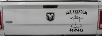 Liberty Bell Let Freedom Ring Car or Truck Window Decal Sticker (Black)