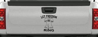 Liberty Bell Let Freedom Ring Car or Truck Window Decal Sticker (Black)