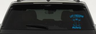 Liberty Bell Let Freedom Ring Car or Truck Window Decal Sticker (Blue)