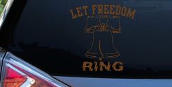 Liberty Bell Let Freedom Ring Car or Truck Window Decal Sticker (Copper)