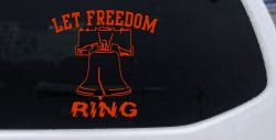 Liberty Bell Let Freedom Ring Car or Truck Window Decal Sticker (Orange Red)