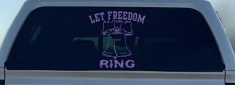Liberty Bell Let Freedom Ring Car or Truck Window Decal Sticker (Purple)