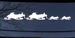Snowmobile Stick Family 2 Kids Car or Truck Window Decal Sticker